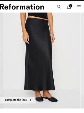 Reformation Layla Silk Maxi Skirt - Black